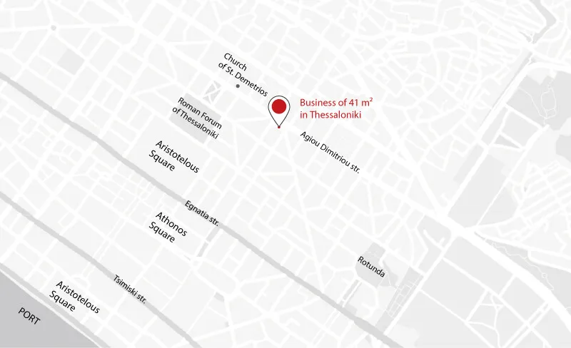 εμπορικό ακίνητο προς πώληση 41 τ.μ Κέντρο Θεσσαλονίκης Δήμος Θεσσαλονίκης
